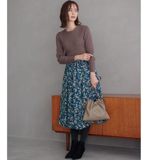 組曲「ニュアージュフラワープリント スカート」|スカート|