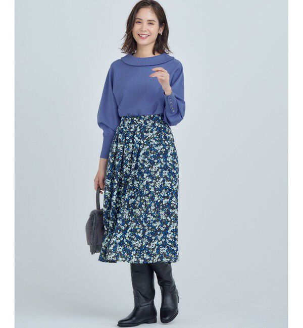 組曲「ニュアージュフラワープリント スカート」|スカート|