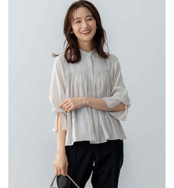 組曲「【WEB限定】ギャザーライトデシン ブラウス」|シャツ・ブラウス|
