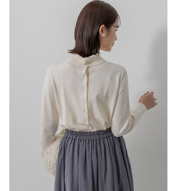 組曲「【前後着用可 / 加藤ローサさん着用】スムースストレッチタートル ニット」|カーディガン|