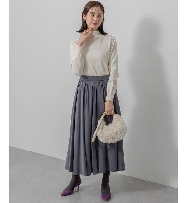 組曲「【前後着用可 / 加藤ローサさん着用】スムースストレッチタートル ニット」|カーディガン|