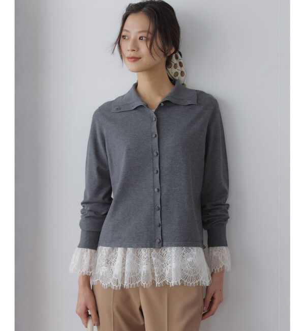 組曲「【前後着用可 / 加藤ローサさん着用】スムースストレッチタートル ニット」|カーディガン|