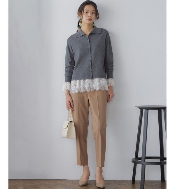 組曲「【前後着用可 / 加藤ローサさん着用】スムースストレッチタートル ニット」|カーディガン|