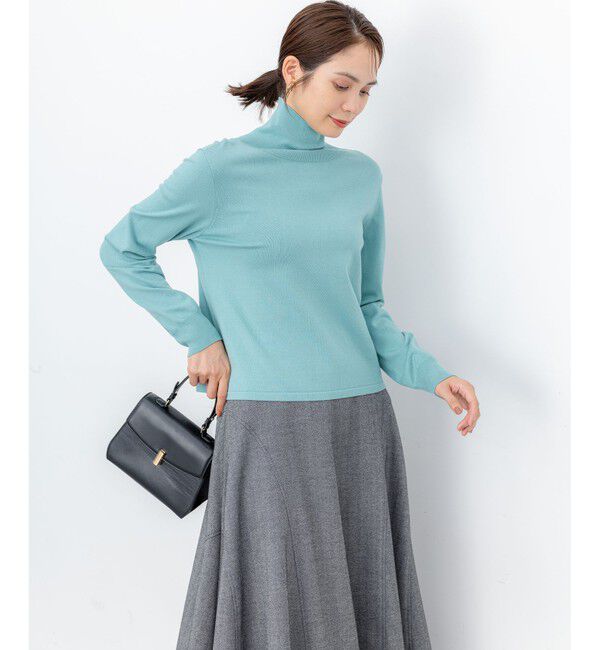 組曲「【前後着用可 / 加藤ローサさん着用】スムースストレッチタートル ニット」|カーディガン|