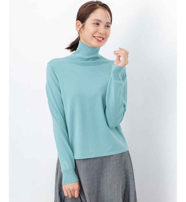 組曲「【前後着用可 / 加藤ローサさん着用】スムースストレッチタートル ニット」|カーディガン|