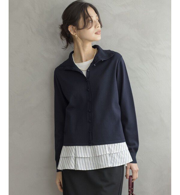 組曲「【前後着用可 / 加藤ローサさん着用】スムースストレッチタートル ニット」|カーディガン|