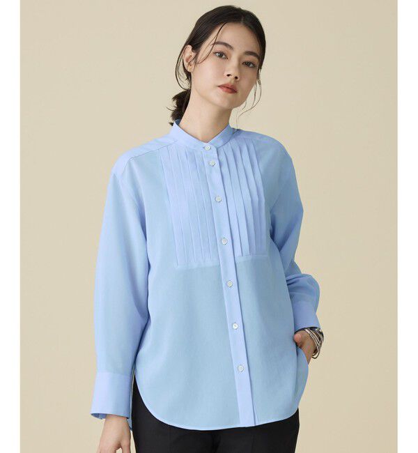 自由区「シアー ブラウス」|シャツ・ブラウス|サックス