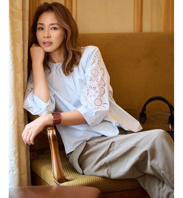 自由区「【SHIHOさん着用】エンブロイダリーブロードパフスリーブ ブラウス」|シャツ・ブラウス|