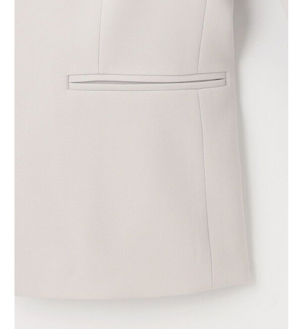 23区「【セットアップ対応/洗える】トリアセダブルジョーゼット ノーカラー ジャケット」|ノーカラージャケット|