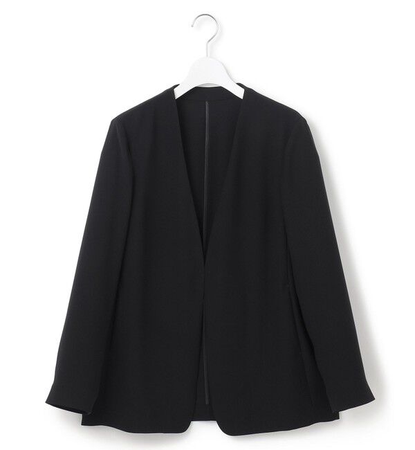 23区「【洗える/吸水速乾/UVカット/接触冷感】ストレッチジョーゼット ノーカラー ジャケット」|ノーカラージャケット|