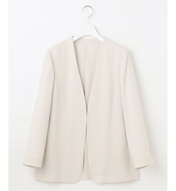 23区「【洗える/吸水速乾/UVカット/接触冷感】ストレッチジョーゼット ノーカラー ジャケット」|ノーカラージャケット|