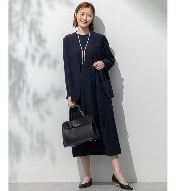 23区「【洗える/吸水速乾/UVカット/接触冷感】ストレッチジョーゼット ノーカラー ジャケット」|ノーカラージャケット|