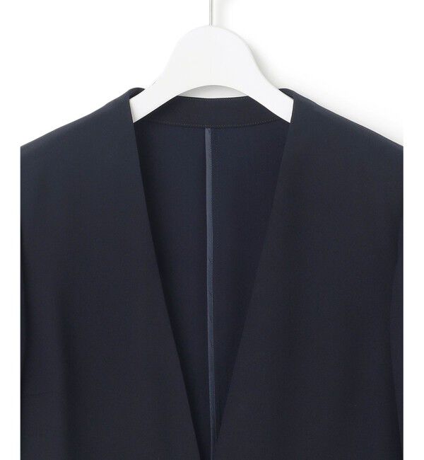 23区「【洗える/吸水速乾/UVカット/接触冷感】ストレッチジョーゼット ノーカラー ジャケット」|ノーカラージャケット|