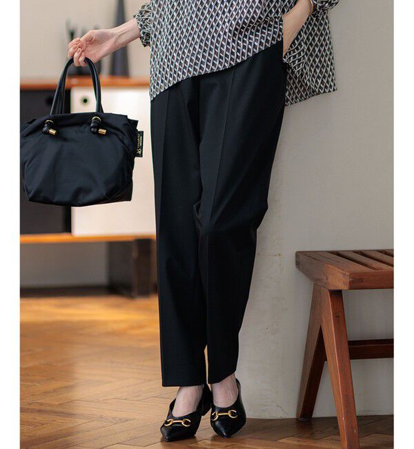 23区「【洗える】ドライ2WAYストレッチ テーパードパンツ」|その他|ブラック系