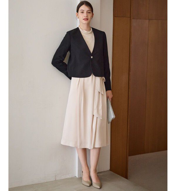 23区「【APPLAUDIR】クリアジョーゼット 3WAYコンパクトジャケット」|ノーカラージャケット|