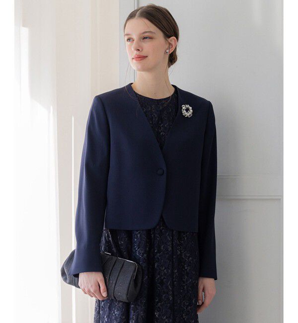 23区「【APPLAUDIR】クリアジョーゼット 3WAYコンパクトジャケット」|ノーカラージャケット|