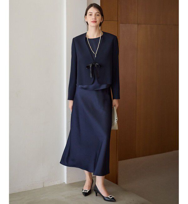 23区「【APPLAUDIR】クリアジョーゼット 3WAYコンパクトジャケット」|ノーカラージャケット|