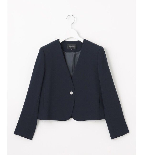 23区「【APPLAUDIR】クリアジョーゼット 3WAYコンパクトジャケット」|ノーカラージャケット|