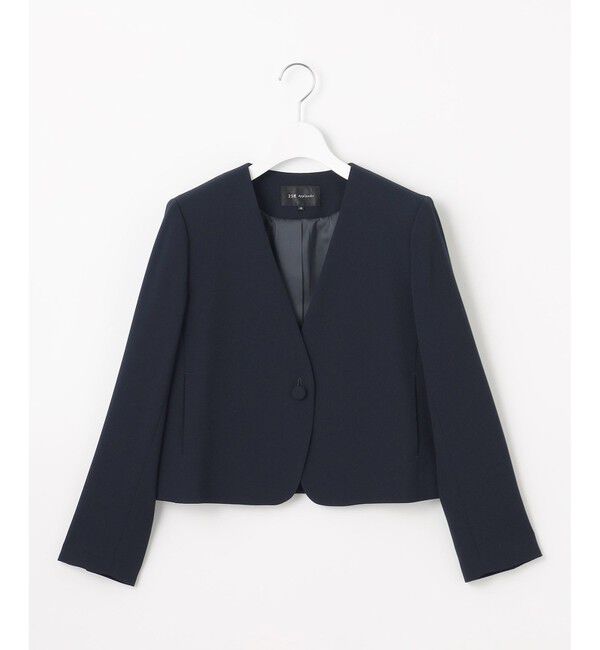 23区「【APPLAUDIR】クリアジョーゼット 3WAYコンパクトジャケット」|ノーカラージャケット|