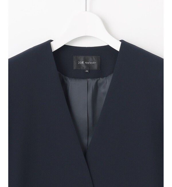 23区「【APPLAUDIR】クリアジョーゼット 3WAYコンパクトジャケット」|ノーカラージャケット|
