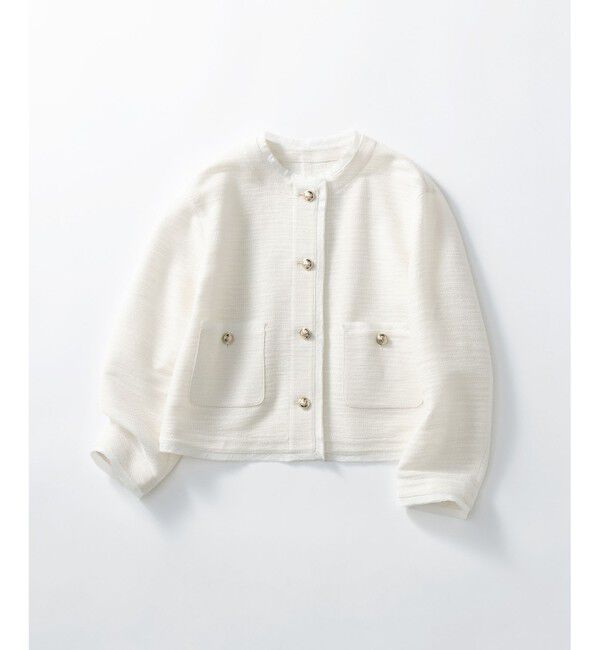 23区「【Oggi5月号掲載】サマーツイード ジャケット」|ノーカラージャケット|