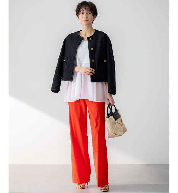 23区「【Oggi5月号掲載】サマーツイード ジャケット」|ノーカラージャケット|