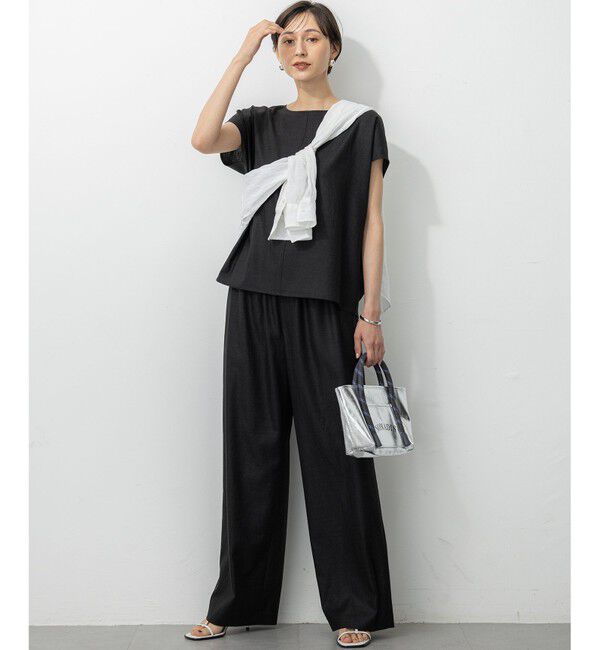 23区「【洗える】トリアセスラブストレッチ フレンチスリーブ ブラウス」|シャツ・ブラウス|