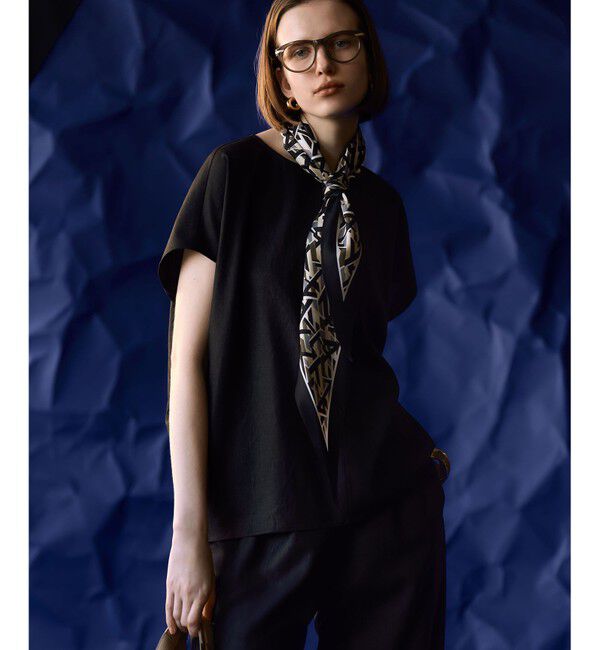 23区「【洗える】トリアセスラブストレッチ フレンチスリーブ ブラウス」|シャツ・ブラウス|