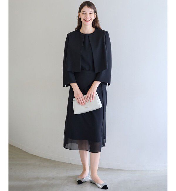 23区「【APPLAUDIR】バックサテンジョーゼット ジャケット」|ノーカラージャケット|