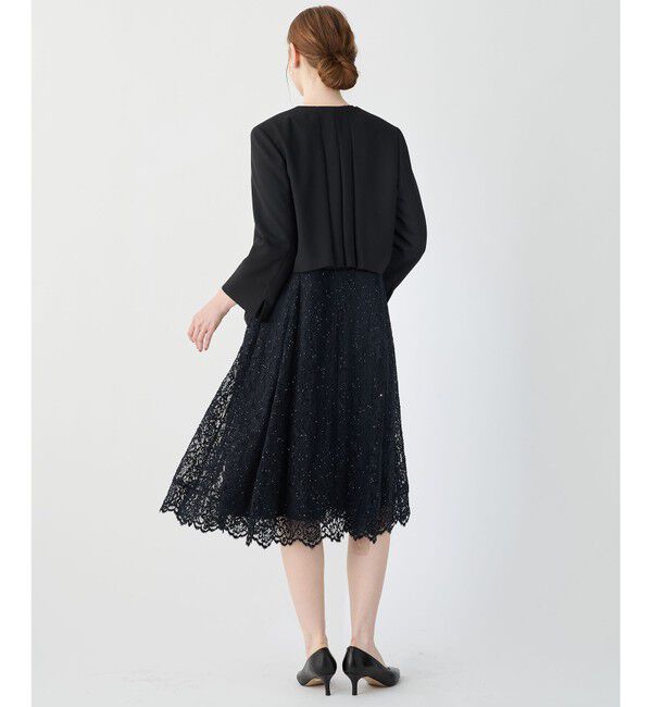 23区「【APPLAUDIR】バックサテンジョーゼット ジャケット」|ノーカラージャケット|