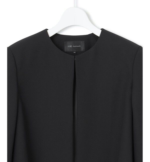 23区「【APPLAUDIR】バックサテンジョーゼット ジャケット」|ノーカラージャケット|