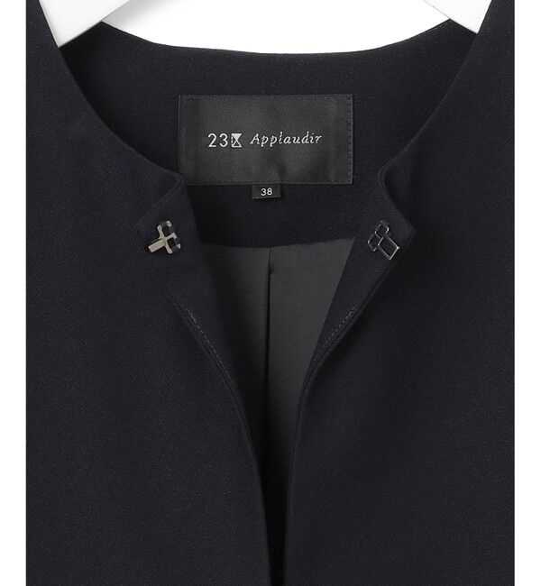 23区「【APPLAUDIR】バックサテンジョーゼット ジャケット」|ノーカラージャケット|