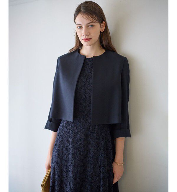 23区「【APPLAUDIR】バックサテンジョーゼット ジャケット」|ノーカラージャケット|