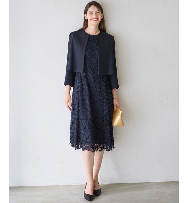 23区「【APPLAUDIR】バックサテンジョーゼット ジャケット」|ノーカラージャケット|