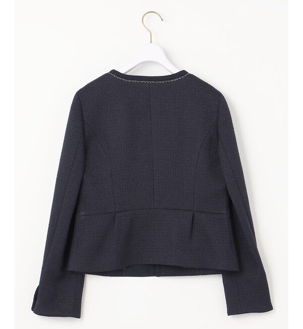 any SiS「リップルボーダーストレッチ ノーカラージャケット」|ノーカラージャケット|