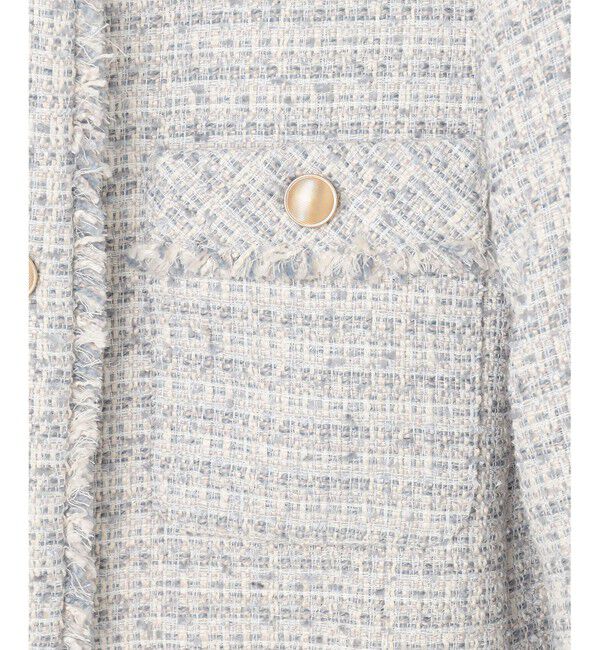 any SiS「ツイードノーカラーミドル ジャケット」|ノーカラージャケット|