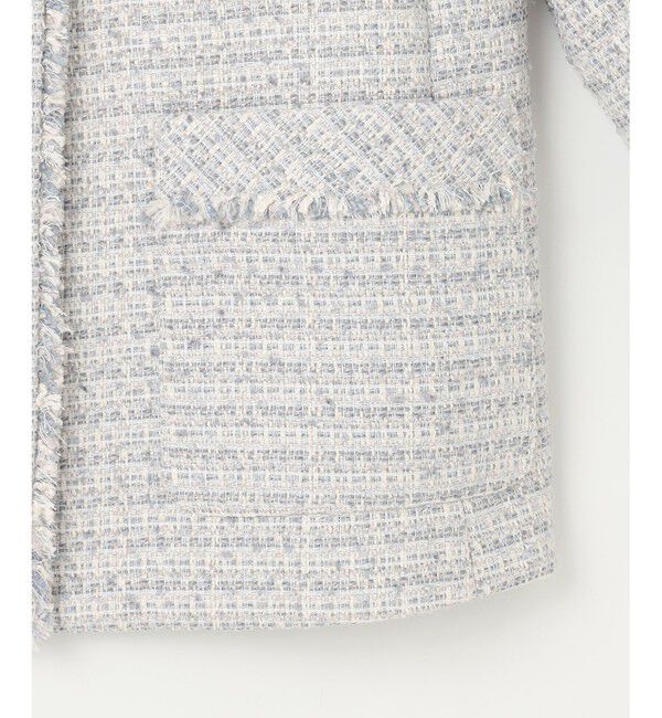 any SiS「ツイードノーカラーミドル ジャケット」|ノーカラージャケット|