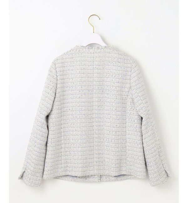 any SiS「ツイードノーカラーミドル ジャケット」|ノーカラージャケット|