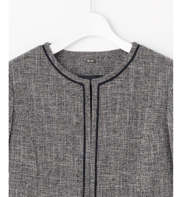 ANY SIS「ライトストレッチ ツイード ジャケット」|ノーカラージャケット|