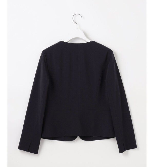 ANY SIS「セレモニーダブルクロス クルーカラー ジャケット」|ノーカラージャケット|