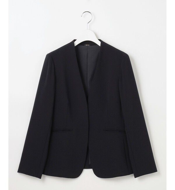 ANY SIS「セレモニーダブルクロス カラーレス ジャケット」|ノーカラージャケット|