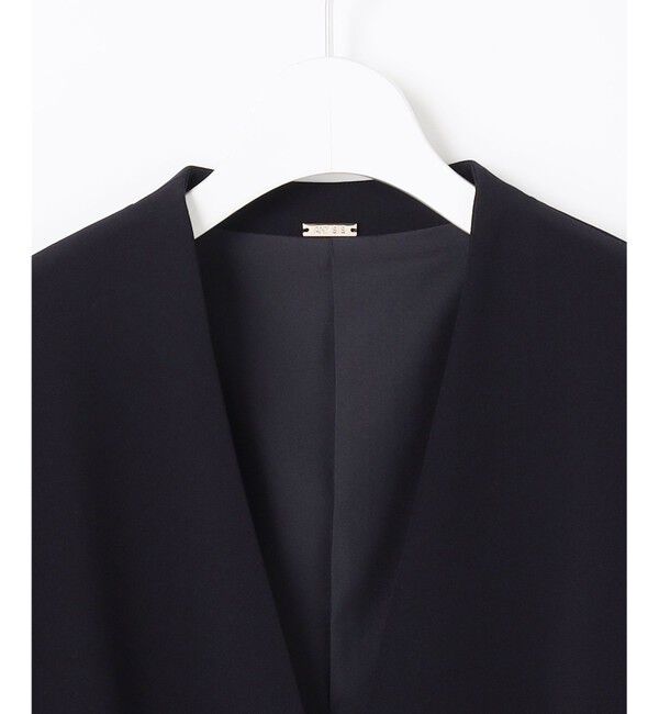 ANY SIS「セレモニーダブルクロス カラーレス ジャケット」|ノーカラージャケット|