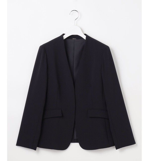 ANY SIS「セレモニーダブルクロス カラーレス ジャケット」|ノーカラージャケット|