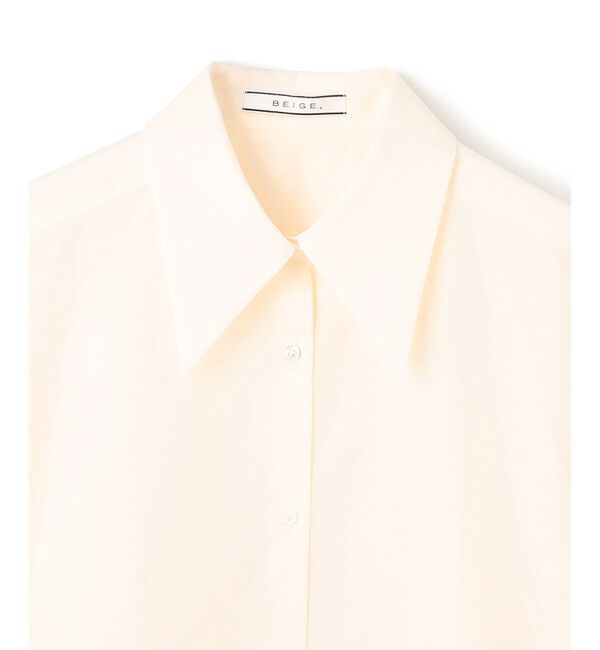 BEIGE,「【洗える・Oggi 11月号掲載】STRAWN / ビッグカラーコットンストレッチシャツ」|シャツ・ブラウス|