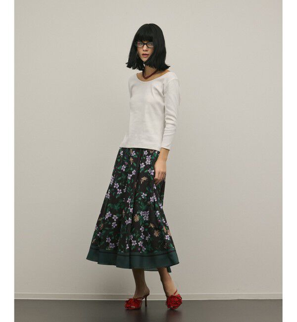 Diagram「プリントタックフレアスカート」|スカート|ブラック