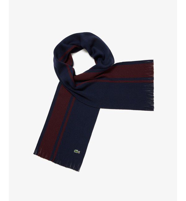 LACOSTE「ラッセルニットストライプマフラー」|マフラー|