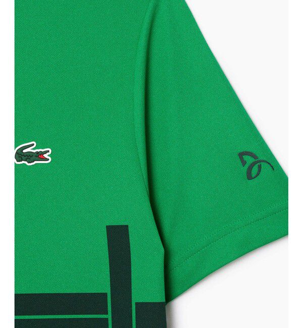 LACOSTE「UPF50＋ UVカット 『ノバク・ジョコビッチ』コートプリントウルトラドライ 半袖ポロシャツ」|ポロシャツ|