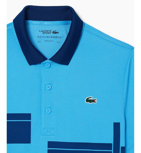 LACOSTE「UPF50＋ UVカット 『ノバク・ジョコビッチ』コートプリントウルトラドライ 半袖ポロシャツ」|ポロシャツ|