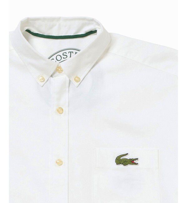 LACOSTE「ウォッシュドオックスフォード半袖ボタンダウンシャツ」|シャツ・ブラウス|