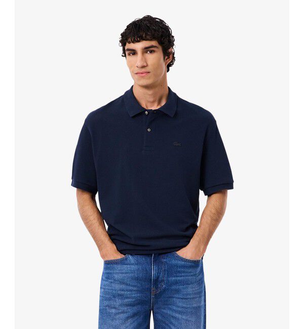 LACOSTE「ヘビーウェイトルーズフィットポロシャツ」|ポロシャツ|ネイビー